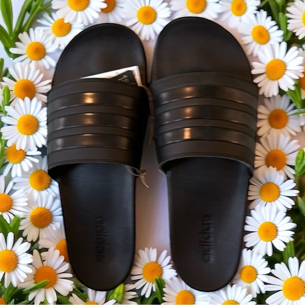 Adidas Adilette Black Slide Sandals Men’s Size 13 14 Comfort Athleisure NIB NEW